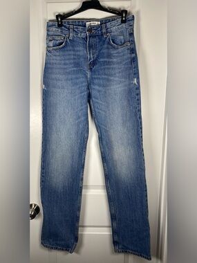 Pull & Bear Women's High-Waisted Blue Denim Jeans - Size US 4